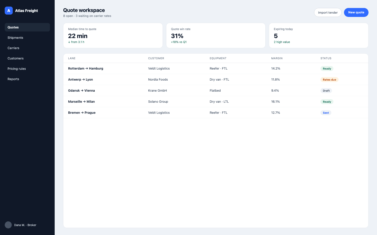 Atlas Freight — desktop